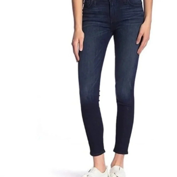 Hudson Jeans Denim - Hudson || Natalie Mid Rise Crop Super Skinny Jeans Size 26 Medium Wash